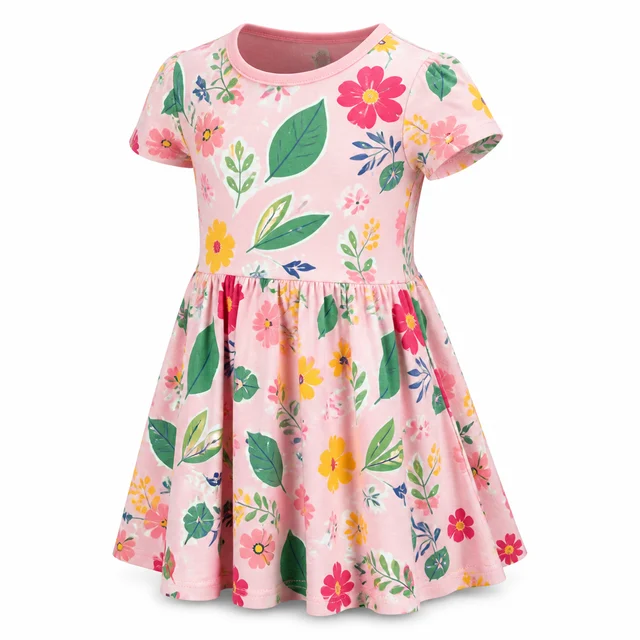 Mothercare Girls Cotton Dress — printed short-sleeve casual dress