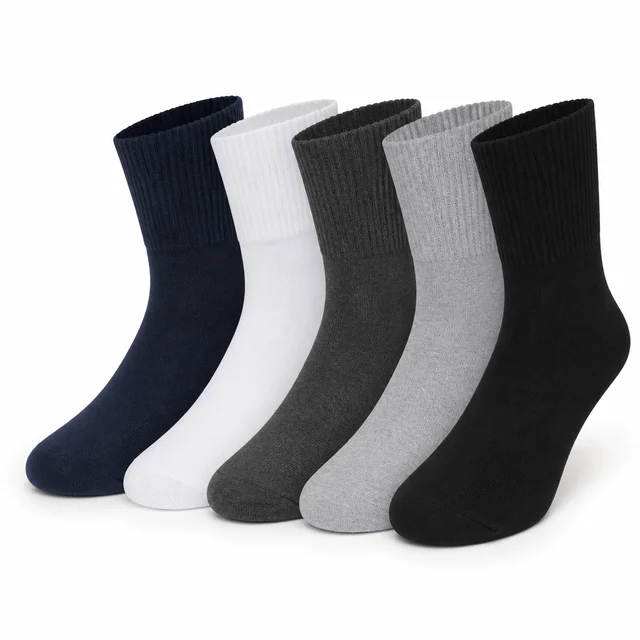 Generic Kids School Socks Five-Pack — soft uniform socks for weekday wear