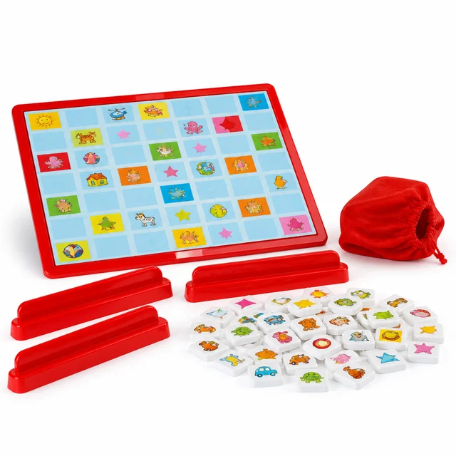 Mattel Scrabble Junior Board Game — word-building game with double-sided board