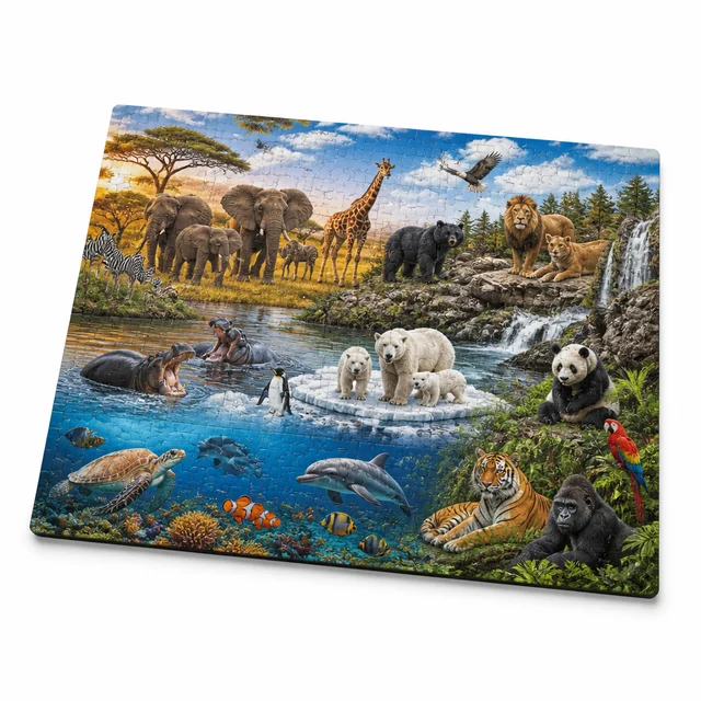 Generic Animal World 60-Piece Puzzle — large-piece jigsaw for early learners