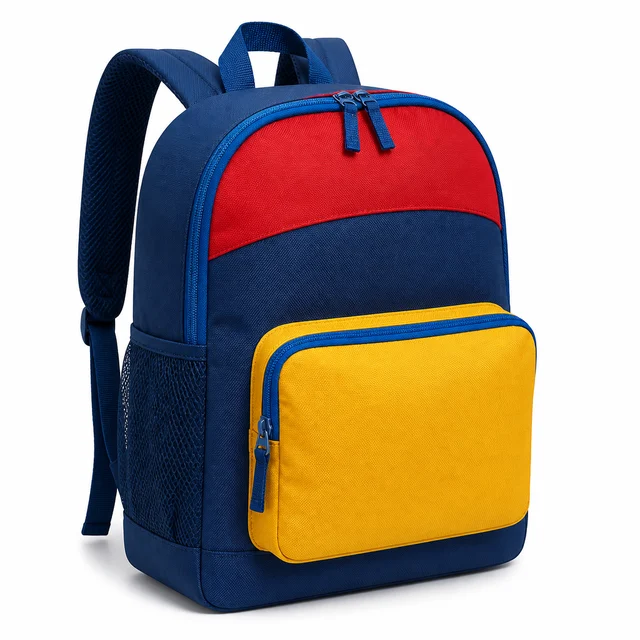 Generic Primary School Backpack — durable zip backpack with front pocket