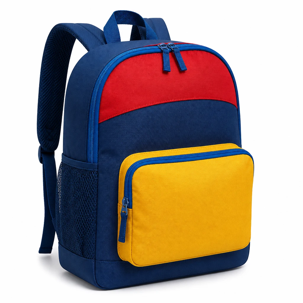 Generic Primary School Backpack — durable zip backpack with front pocket