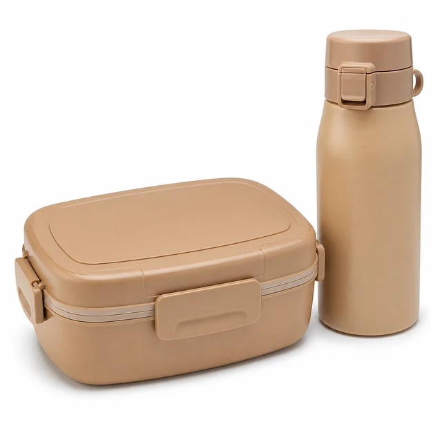 Generic Lunch Box and Water Bottle Set — leak-resistant lunch box for school days